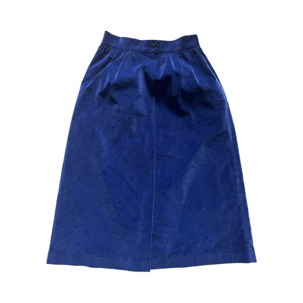 Vintage Women’s Wainwright & Spencer Velvet Blue Sz 14 MIDI Skirt Made In Japan
